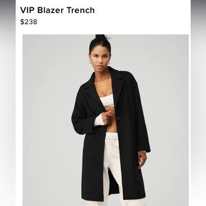 Black Alo VIP Blazer trench coat with pockets